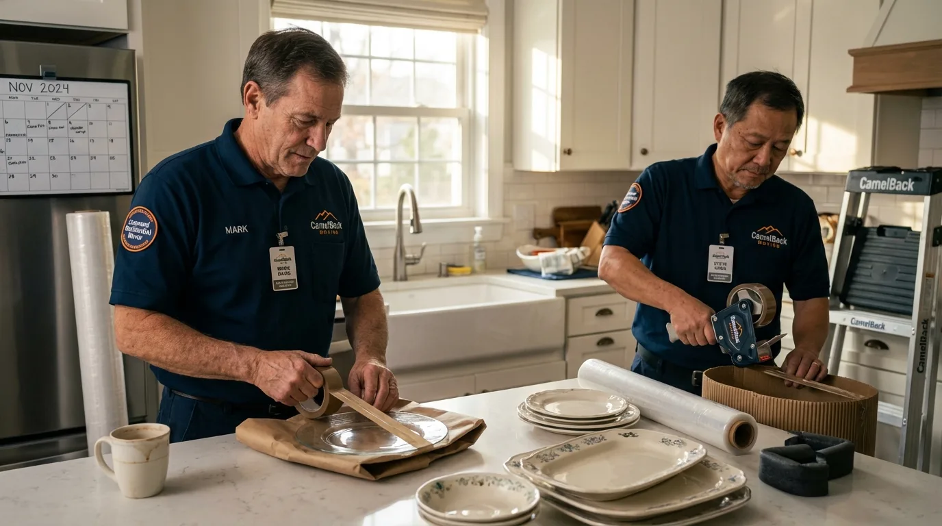 Professional crew packing kitchen dishware in Panama City, FL